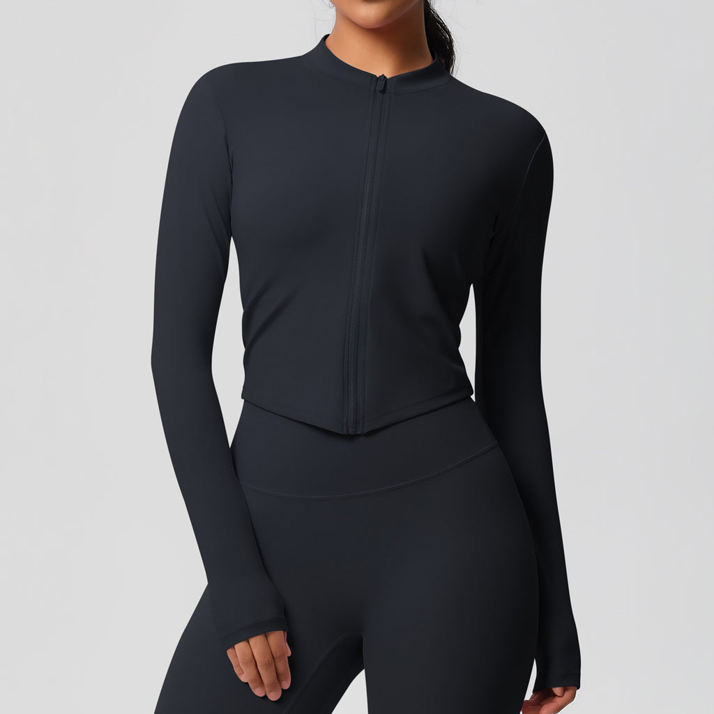Yoga pants solid color long sleeved beautiful back sports short sleeved slim fit fitness pants set