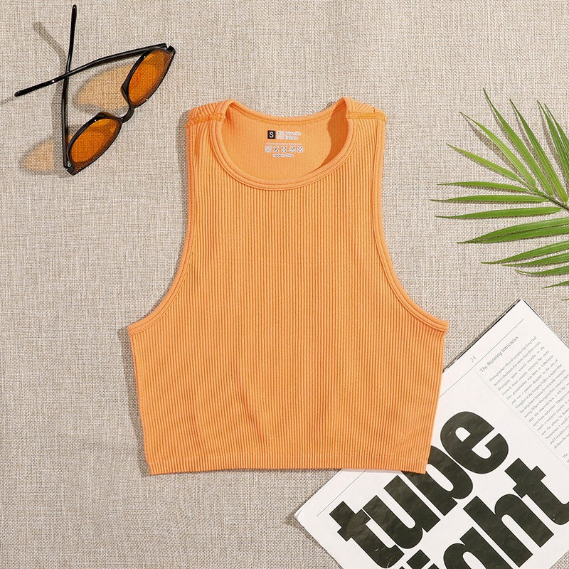 Popular Yoga Threaded Vest Nylon Fast Dry Running Bra Skin touching Naked Sports Bra