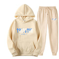 TRAPSTAR LETTER PRINT Men's and Women's Sportswear Brushed Two Piece Loose Hooded Sweater Set