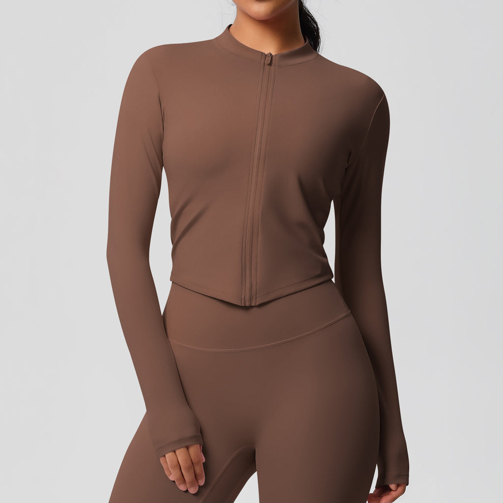 Yoga pants solid color long sleeved beautiful back sports short sleeved slim fit fitness pants set