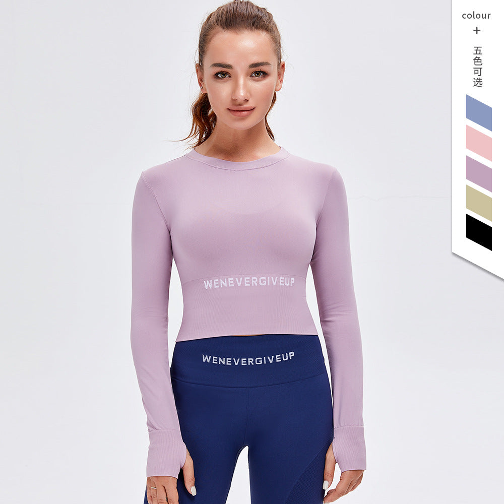 Net Red New Yoga Clothes Women's Long Sleeve Seamless Sportswear Slim Running Fitness Top
