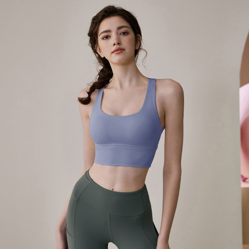 Sports Bra Shockproof High-Intensity Running Bra Fitness Top Vest Style Yoga Suit For Women