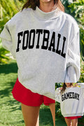 Light Grey FOOTBALL GAMEDAY Double Side Printed High Neck Reversible Sweatshirt
