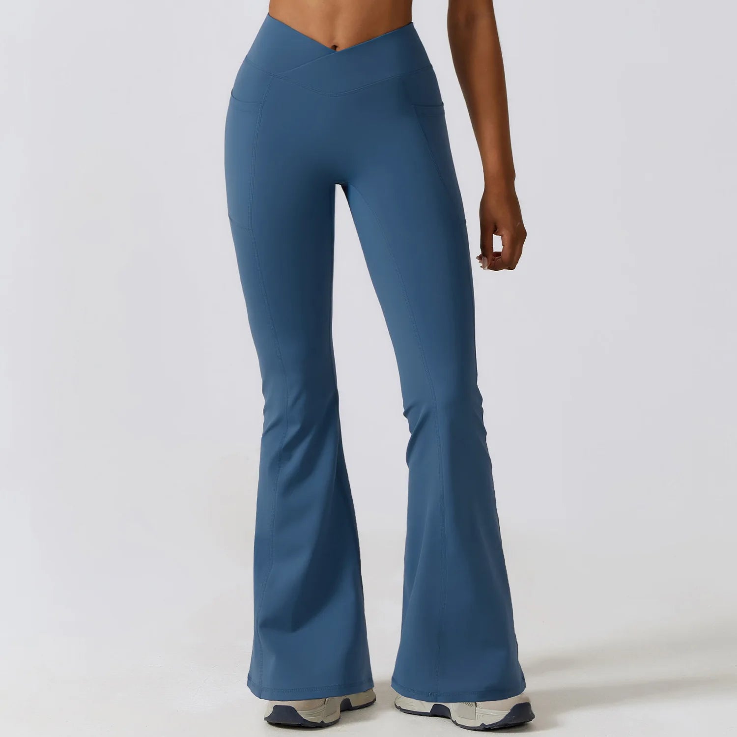 Women Stretch Fitness Pants Sports Bell Bottoms Trousers Lady Runing Push Up Gym Dance Activewear Flares Nylon Yoga Leggings