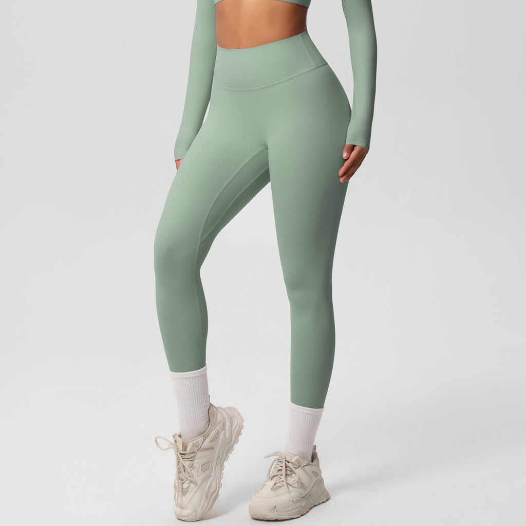 Yoga pants solid color long sleeved beautiful back sports short sleeved slim fit fitness pants set