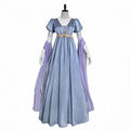 Bridgerton Cosplay Dress Renaissance Vintage V-Neck Dress Victorian Empire Waist Tea-Length Gown