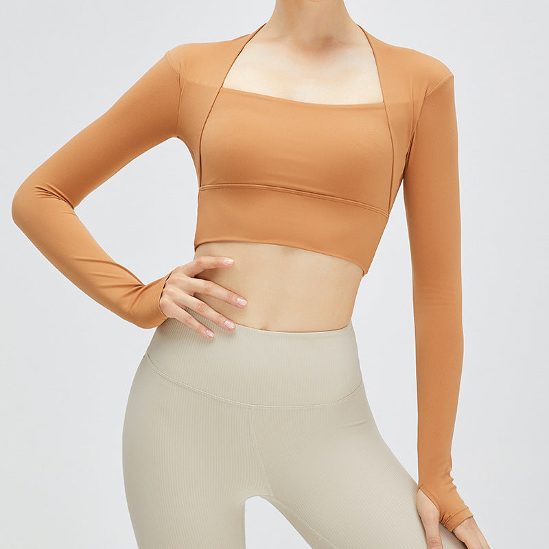 Autumn And Winter New Sports Top Women's Long Sleeve Fast Drying Fitness Clothes Tight And Comfortable Two Piece Yoga Clothes