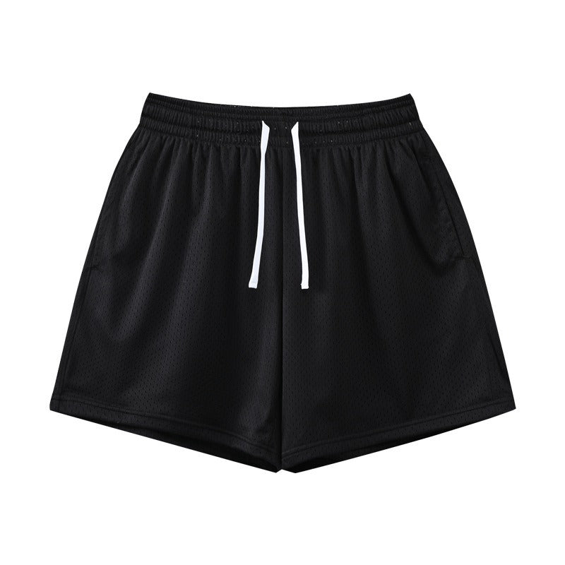 Sports Training Quarter Shorts Mens Over Knee Sports Pants Summer Training Fitness Two Layer Mesh Breathable Basketball Pants