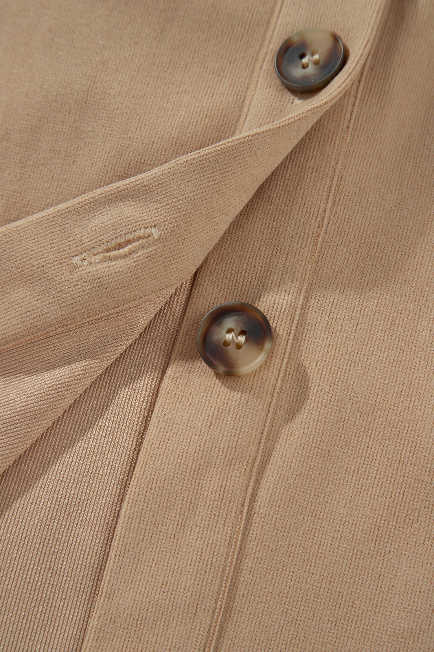 Light French Beige Plaid Colorblock Shirt Collar Shift Shacket