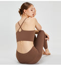 Warm Color Cloud Sense Of Yoga And Fitness Underwear Solid Color Cross Sports Back Nude Sling Removable Chest Pad