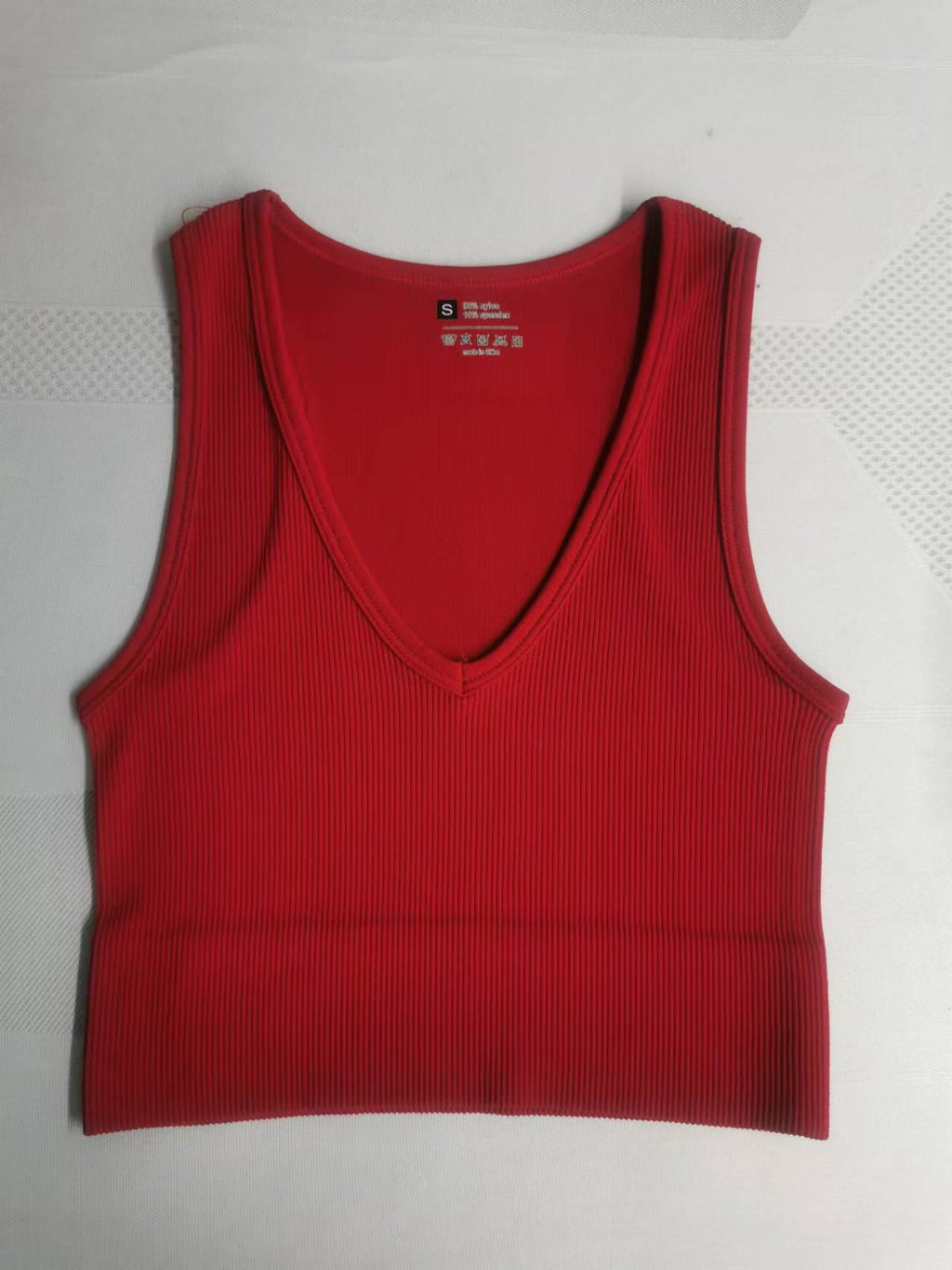 Yoga Thread Sexy V-Neck Tank Top Fast Running Fitness Bra Skin Touching Naked Sports Bra