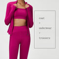 Women's Yoga Wear Suit Nude Yoga Wear Three-piece Set Large Size Sports Fitness Wear Suit