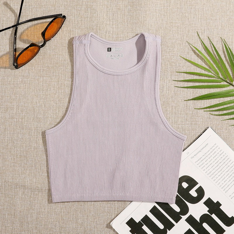 Popular Yoga Threaded Vest Nylon Fast Dry Running Bra Skin touching Naked Sports Bra