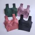 Yoga Bra Women Shockproof Sports Bra  Running Workout Gym Top Gathering Widened Shoulder Belt Bra Short Vest Tops