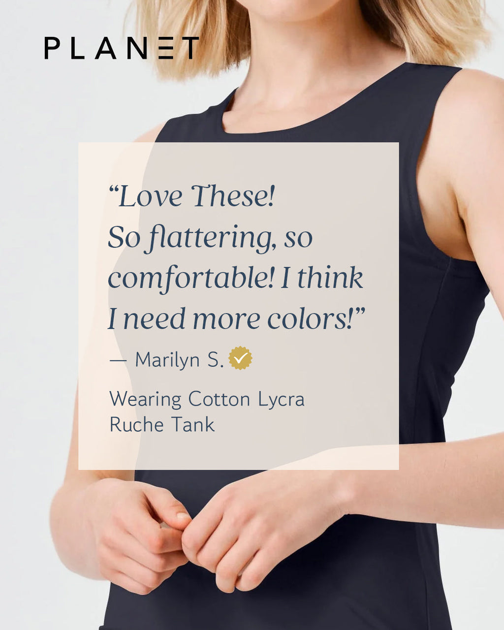 Cotton Lycra Ruche Tank - Vanilla